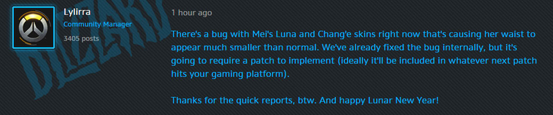 Illustration for article titled Blizzard Says Overwatch Skins Accidentally Made Mei Look Thinner